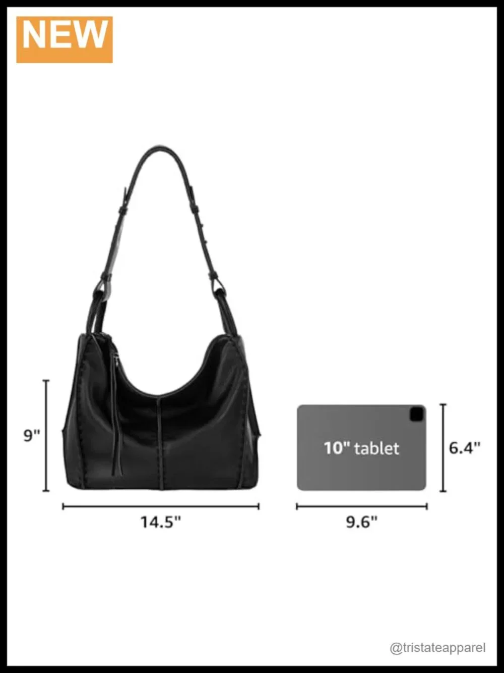 Premium Large Leather Hobo Purse with Zipper Pocket